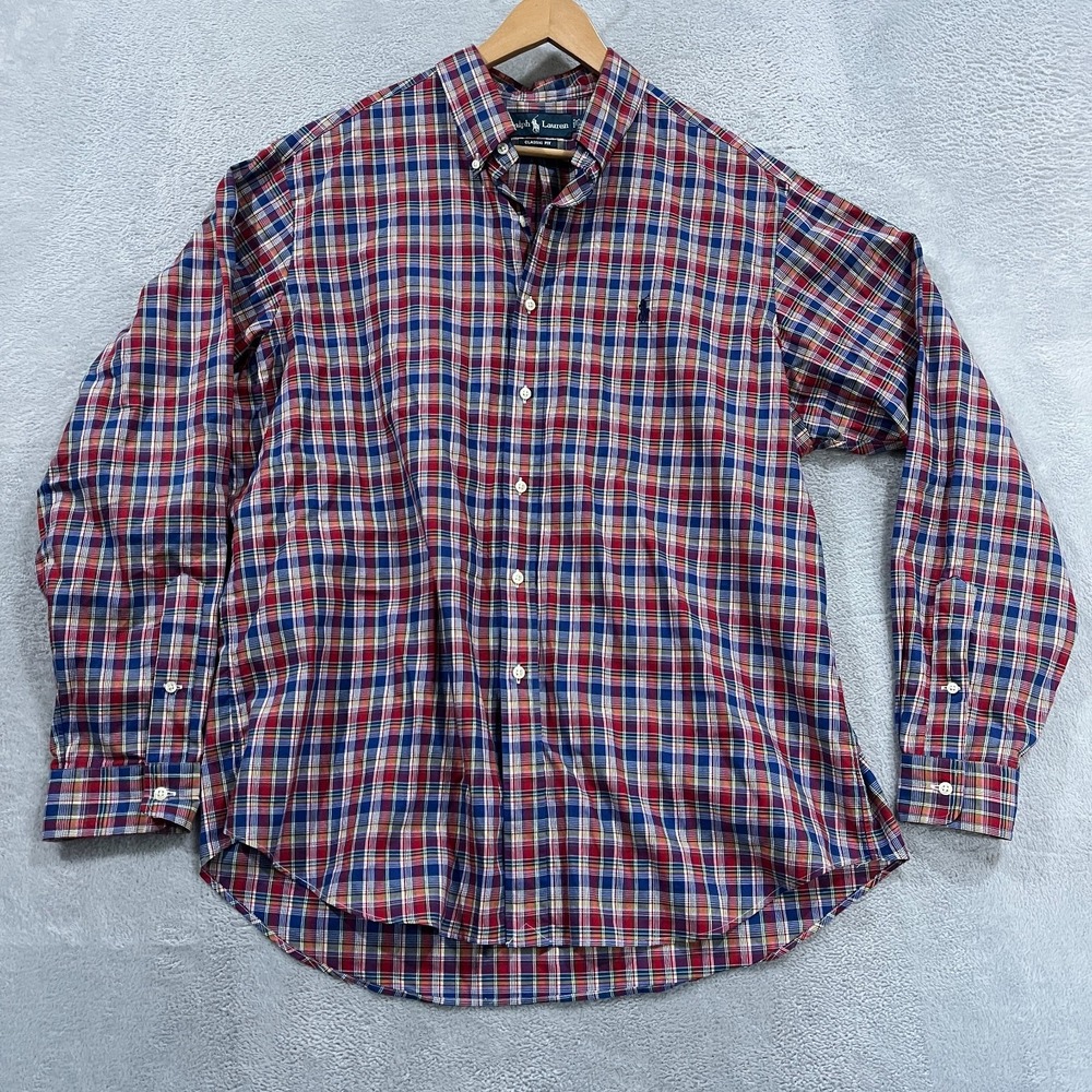 Ralph Lauren Vintage Plaid XL Classic Fit Button Down Oxford Academia Preppy